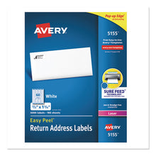 Load image into Gallery viewer, Avery® wholesale. AVERY Easy Peel White Address Labels W- Sure Feed Technology, Laser Printers, 0.66 X 1.75, White, 60-sheet, 100 Sheets-pack. HSD Wholesale: Janitorial Supplies, Breakroom Supplies, Office Supplies.