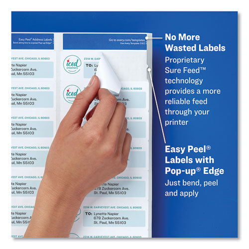 Avery® wholesale. AVERY Easy Peel White Address Labels W- Sure Feed Technology, Laser Printers, 1 X 4, White, 20-sheet, 100 Sheets-box. HSD Wholesale: Janitorial Supplies, Breakroom Supplies, Office Supplies.