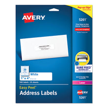 Load image into Gallery viewer, Avery® wholesale. AVERY Easy Peel White Address Labels W- Sure Feed Technology, Laser Printers, 1 X 4, White, 20-sheet, 25 Sheets-pack. HSD Wholesale: Janitorial Supplies, Breakroom Supplies, Office Supplies.