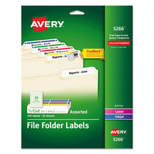 Load image into Gallery viewer, Avery® wholesale. AVERY Permanent Trueblock File Folder Labels With Sure Feed Technology, 0.66 X 3.44, White, 30-sheet, 25 Sheets-pack. HSD Wholesale: Janitorial Supplies, Breakroom Supplies, Office Supplies.