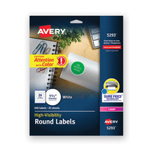 Load image into Gallery viewer, Avery® wholesale. AVERY Permanent Laser Print-to-the-edge Id Labels W-surefeed, 1 2-3&quot;dia, White, 600-pk. HSD Wholesale: Janitorial Supplies, Breakroom Supplies, Office Supplies.