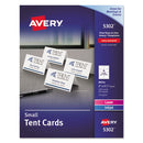 Avery® wholesale. AVERY Small Tent Card, White, 2 X 3 1-2, 4 Cards-sheet, 160-box. HSD Wholesale: Janitorial Supplies, Breakroom Supplies, Office Supplies.