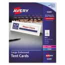 Avery® wholesale. AVERY Large Embossed Tent Card, White, 3 1-2 X 11, 1 Card-sheet, 50-box. HSD Wholesale: Janitorial Supplies, Breakroom Supplies, Office Supplies.