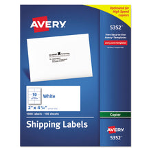 Load image into Gallery viewer, Avery® wholesale. AVERY Copier Mailing Labels, Copiers, 2 X 4.25, White, 10-sheet, 100 Sheets-box. HSD Wholesale: Janitorial Supplies, Breakroom Supplies, Office Supplies.