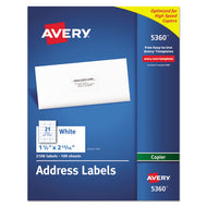 Avery® wholesale. AVERY Copier Mailing Labels, Copiers, 1.5 X 2.81, White, 21-sheet, 100 Sheets-box. HSD Wholesale: Janitorial Supplies, Breakroom Supplies, Office Supplies.