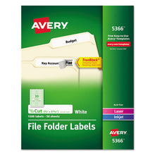 Load image into Gallery viewer, Avery® wholesale. AVERY Permanent Trueblock File Folder Labels With Sure Feed Technology, 0.66 X 3.44, White, 30-sheet, 50 Sheets-box. HSD Wholesale: Janitorial Supplies, Breakroom Supplies, Office Supplies.