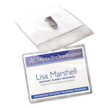 Load image into Gallery viewer, Avery® wholesale. AVERY Clip-style Name Badge Holder With Laser-inkjet Insert, Top Load, 4 X 3, White, 40-box. HSD Wholesale: Janitorial Supplies, Breakroom Supplies, Office Supplies.