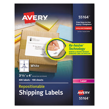 Load image into Gallery viewer, Avery® wholesale. AVERY Repositionable Shipping Labels W-surefeed, Laser, 3 1-3 X 4, White, 600-box. HSD Wholesale: Janitorial Supplies, Breakroom Supplies, Office Supplies.