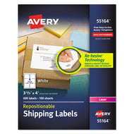 Avery® wholesale. AVERY Repositionable Shipping Labels W-surefeed, Laser, 3 1-3 X 4, White, 600-box. HSD Wholesale: Janitorial Supplies, Breakroom Supplies, Office Supplies.