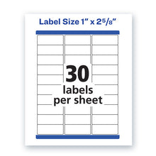 Load image into Gallery viewer, Avery® wholesale. AVERY Waterproof Address Labels With Trueblock And Sure Feed, Laser Printers, 1 X 2.63, White, 30-sheet, 50 Sheets-pack. HSD Wholesale: Janitorial Supplies, Breakroom Supplies, Office Supplies.