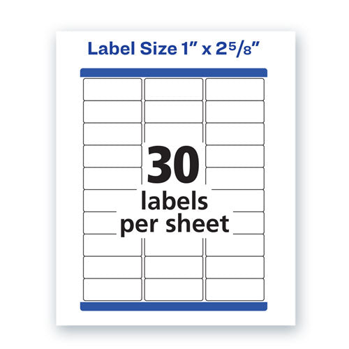 Avery® wholesale. AVERY Waterproof Address Labels With Trueblock And Sure Feed, Laser Printers, 1 X 2.63, White, 30-sheet, 50 Sheets-pack. HSD Wholesale: Janitorial Supplies, Breakroom Supplies, Office Supplies.