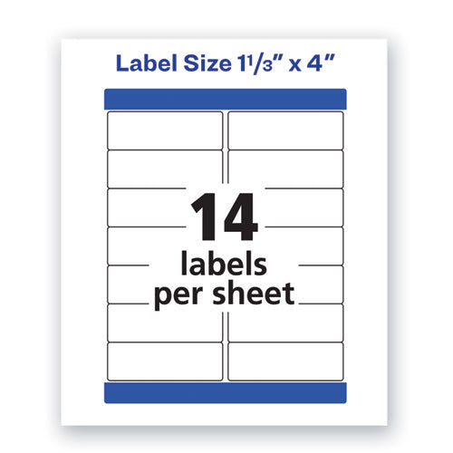 Avery® wholesale. AVERY Waterproof Address Labels With Trueblock And Sure Feed, Laser Printers, 1.33 X 4, White, 14-sheet, 50 Sheets-pack. HSD Wholesale: Janitorial Supplies, Breakroom Supplies, Office Supplies.