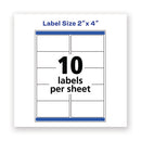 Avery® wholesale. AVERY Waterproof Shipping Labels With Trueblock And Sure Feed, Laser Printers, 2 X 4, White, 10-sheet, 50 Sheets-pack. HSD Wholesale: Janitorial Supplies, Breakroom Supplies, Office Supplies.