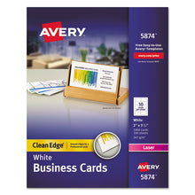 Load image into Gallery viewer, Avery® wholesale. AVERY Clean Edge Business Cards, Laser, 2 X 3 1-2, White, 1000-box. HSD Wholesale: Janitorial Supplies, Breakroom Supplies, Office Supplies.