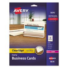 Load image into Gallery viewer, Avery® wholesale. AVERY Clean Edge Business Cards, Laser, 2 X 3 1-2, Ivory, 200-pack. HSD Wholesale: Janitorial Supplies, Breakroom Supplies, Office Supplies.