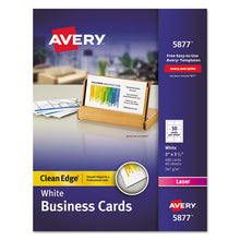 Load image into Gallery viewer, Avery® wholesale. AVERY Clean Edge Business Cards, Laser, 2 X 3 1-2, White, 400-box. HSD Wholesale: Janitorial Supplies, Breakroom Supplies, Office Supplies.