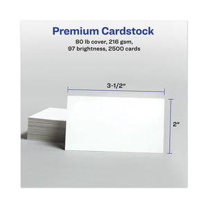 Avery® wholesale. AVERY Printable Microperforated Business Cards With Sure Feed Technology, Laser, 2 X 3.5, White, Uncoated, 2500-box. HSD Wholesale: Janitorial Supplies, Breakroom Supplies, Office Supplies.