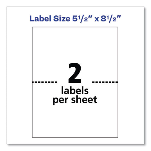 Avery® wholesale. AVERY Shipping Labels W- Trueblock Technology, Laser Printers, 5.5 X 8.5, White, 2-sheet, 250 Sheets-box. HSD Wholesale: Janitorial Supplies, Breakroom Supplies, Office Supplies.