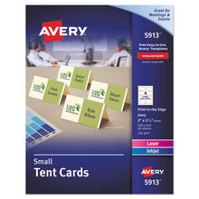 Load image into Gallery viewer, Avery® wholesale. AVERY Small Tent Card, Ivory, 2 X 3 1-2, 4 Cards-sheet, 160-box. HSD Wholesale: Janitorial Supplies, Breakroom Supplies, Office Supplies.