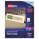 Avery® wholesale. AVERY Large Embossed Tent Card, Ivory, 3 1-2 X 11, 1 Card-sheet, 50-box. HSD Wholesale: Janitorial Supplies, Breakroom Supplies, Office Supplies.