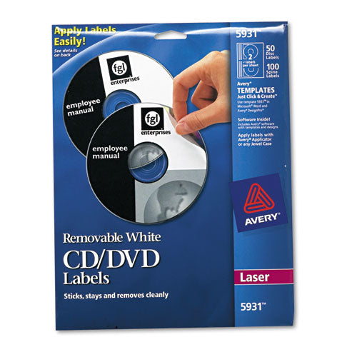 Avery® wholesale. AVERY Laser Cd Labels, Matte White, 50-pack. HSD Wholesale: Janitorial Supplies, Breakroom Supplies, Office Supplies.