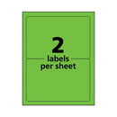 Avery® wholesale. AVERY High-visibility Permanent Laser Id Labels, 5 1-2 X 8.5, Neon Green, 200-box. HSD Wholesale: Janitorial Supplies, Breakroom Supplies, Office Supplies.