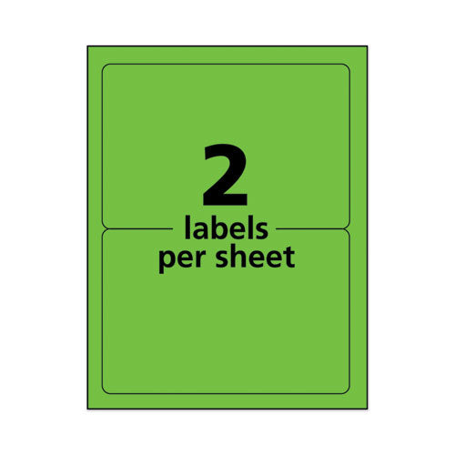 Avery® wholesale. AVERY High-visibility Permanent Laser Id Labels, 5 1-2 X 8.5, Neon Green, 200-box. HSD Wholesale: Janitorial Supplies, Breakroom Supplies, Office Supplies.