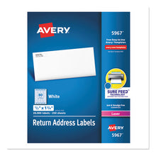 Load image into Gallery viewer, Avery® wholesale. AVERY White Address Labels W- Sure Feed Technology For Laser Printers, Laser Printers, 0.5 X 1.75, White, 80-sheet, 250 Sheets-box. HSD Wholesale: Janitorial Supplies, Breakroom Supplies, Office Supplies.