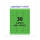 Avery® wholesale. AVERY High-visibility Permanent Laser Id Labels, 1 X 2 5-8, Neon Green, 750-pack. HSD Wholesale: Janitorial Supplies, Breakroom Supplies, Office Supplies.