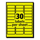 Avery® wholesale. AVERY High-visibility Permanent Laser Id Labels, 1 X 2 5-8, Neon Yellow, 750-pack. HSD Wholesale: Janitorial Supplies, Breakroom Supplies, Office Supplies.