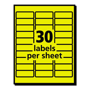 Avery® wholesale. AVERY High-visibility Permanent Laser Id Labels, 1 X 2 5-8, Neon Yellow, 750-pack. HSD Wholesale: Janitorial Supplies, Breakroom Supplies, Office Supplies.