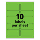 Avery® wholesale. AVERY High-visibility Permanent Laser Id Labels, 2 X 4, Neon Green, 1000-box. HSD Wholesale: Janitorial Supplies, Breakroom Supplies, Office Supplies.