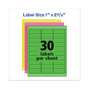 Avery® wholesale. AVERY High-visibility Permanent Laser Id Labels, 1 X 2 5-8, Asst. Neon, 450-pack. HSD Wholesale: Janitorial Supplies, Breakroom Supplies, Office Supplies.