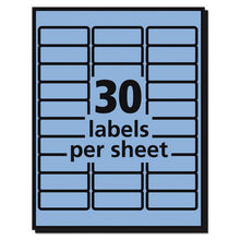 Load image into Gallery viewer, Avery® wholesale. AVERY High-visibility Permanent Laser Id Labels, 1 X 2 5-8, Pastel Blue, 750-pack. HSD Wholesale: Janitorial Supplies, Breakroom Supplies, Office Supplies.