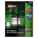Avery® wholesale. AVERY Ultraduty Ghs Chemical Waterproof And Uv Resistant Labels, 2 X 2, White, 12-sheet, 50 Sheets-box. HSD Wholesale: Janitorial Supplies, Breakroom Supplies, Office Supplies.