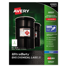 Load image into Gallery viewer, Avery® wholesale. AVERY Ultraduty Ghs Chemical Waterproof And Uv Resistant Labels, 8.5 X 11, White, 50-pack. HSD Wholesale: Janitorial Supplies, Breakroom Supplies, Office Supplies.
