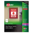 Avery® wholesale. AVERY Surface Safe Removable Label Safety Signs, Inkjet-laser Printers, 5 X 7, White, 2-sheet, 15 Sheets-pack. HSD Wholesale: Janitorial Supplies, Breakroom Supplies, Office Supplies.
