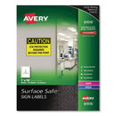 Avery® wholesale. AVERY Surface Safe Removable Label Safety Signs, Inkjet-laser Printers, 7 X 10, White, 15-pack. HSD Wholesale: Janitorial Supplies, Breakroom Supplies, Office Supplies.