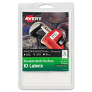 Avery® wholesale. AVERY Durable Permanent Multi-surface Id Labels, Inkjet-laser Printers, 0.75 X 1.75, White, 12-sheet, 10 Sheets-pack. HSD Wholesale: Janitorial Supplies, Breakroom Supplies, Office Supplies.