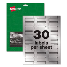 Load image into Gallery viewer, Avery® wholesale. AVERY Permatrack Metallic Asset Tag Labels, Laser Printers, 0.75 X 2, Metallic Silver, 30-sheet, 8 Sheets-pack. HSD Wholesale: Janitorial Supplies, Breakroom Supplies, Office Supplies.