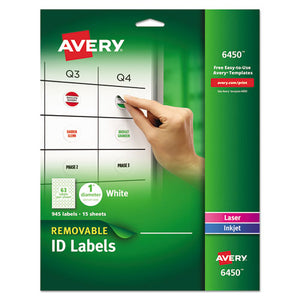 Avery® wholesale. AVERY Removable Multi-use Labels, Inkjet-laser Printers, 1" Dia., White, 63-sheet, 15 Sheets-pack. HSD Wholesale: Janitorial Supplies, Breakroom Supplies, Office Supplies.