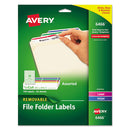 Avery® wholesale. AVERY Removable File Folder Labels With Sure Feed Technology, 0.66 X 3.44, White, 30-sheet, 25 Sheets-pack. HSD Wholesale: Janitorial Supplies, Breakroom Supplies, Office Supplies.