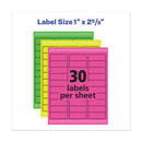 Avery® wholesale. AVERY High-vis Removable Laser-inkjet Id Labels W- Sure Feed, 1 X 2 5-8, Neon, 360-pk. HSD Wholesale: Janitorial Supplies, Breakroom Supplies, Office Supplies.