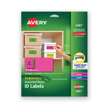 Load image into Gallery viewer, Avery® wholesale. AVERY High-vis Removable Laser-inkjet Id Labels, 2 X 4, Asst. Neon, 120-pack. HSD Wholesale: Janitorial Supplies, Breakroom Supplies, Office Supplies.