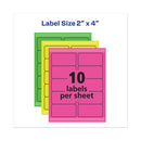 Avery® wholesale. AVERY High-vis Removable Laser-inkjet Id Labels, 2 X 4, Asst. Neon, 120-pack. HSD Wholesale: Janitorial Supplies, Breakroom Supplies, Office Supplies.