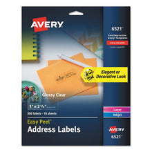 Load image into Gallery viewer, Avery® wholesale. AVERY Glossy Clear Easy Peel Mailing Labels W- Sure Feed Technology, Inkjet-laser Printers, 1 X 2.63, 30-sheet, 10 Sheets-pack. HSD Wholesale: Janitorial Supplies, Breakroom Supplies, Office Supplies.