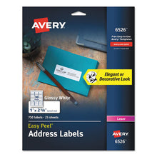 Load image into Gallery viewer, Avery® wholesale. AVERY Glossy White Easy Peel Mailing Labels W- Sure Feed Technology, Laser Printers, 1 X 2.63, White, 30-sheet, 25 Sheets-pack. HSD Wholesale: Janitorial Supplies, Breakroom Supplies, Office Supplies.