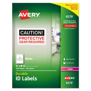 Avery® wholesale. AVERY Durable Permanent Id Labels With Trueblock Technology, Laser Printers, 5 X 8.13, White, 2-sheet, 50 Sheets-pack. HSD Wholesale: Janitorial Supplies, Breakroom Supplies, Office Supplies.