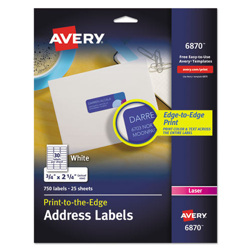 Avery® wholesale. AVERY Vibrant Laser Color-print Labels W- Sure Feed, 3-4 X 2 1-4, White, 750-pk. HSD Wholesale: Janitorial Supplies, Breakroom Supplies, Office Supplies.