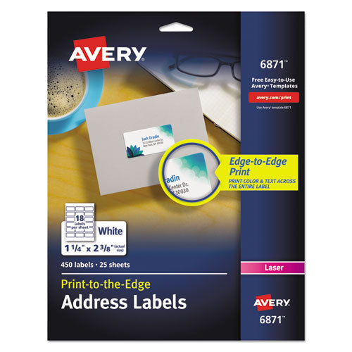 Avery® wholesale. AVERY Vibrant Laser Color-print Labels W- Sure Feed, 1 1-4 X 2 3-8, White, 450-pack. HSD Wholesale: Janitorial Supplies, Breakroom Supplies, Office Supplies.